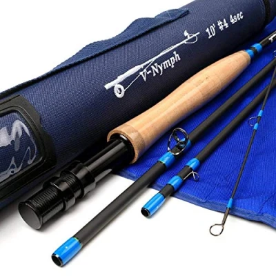 Image of MAXIMUMCATCH Nymph Fly Rod 4 piece IM10 Carbon Fishing with Cordura Tube 2/3/4WT, 10FT/11FT (3weight 10ft 4piece)