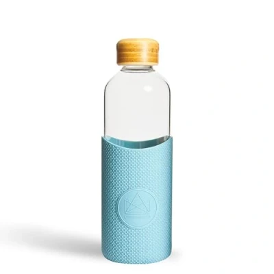 Image of Neon Kactus Glass Water Bottle Clear with Bamboo Lid and Silicone Sleeve Reusable for Hot &amp; Cold Drinks Leakproof, Non Permeable, Slip Super Sonic, 1000ml