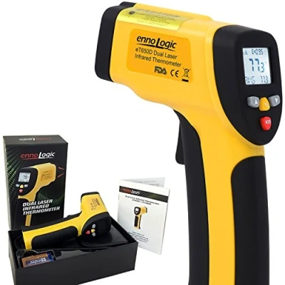Image of Temperature Gun (NOT for Body Temperature) ennoLogic eT650D Dual Laser Non Contact Infrared Thermometer 50C to 650C Accurate Digital Surface IR