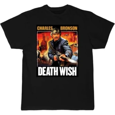 Image of WRdrtFTYH Death Wish T Shirt Charles Bronson 70&#039;s Black 3XL
