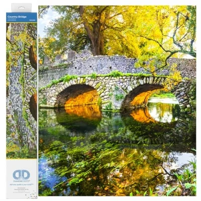 Image of DIAMOND DOTZ Painting Kit: Intermediate, DD12, Country Bridge, 51.5 x 51.5cm