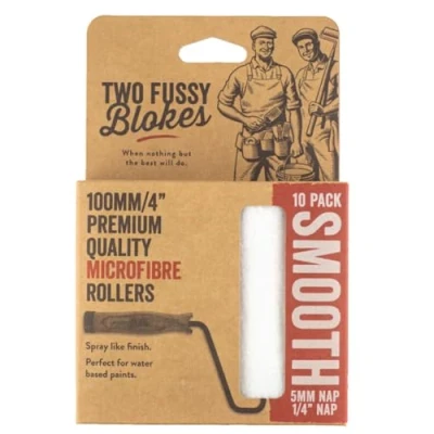 Image of Two Fussy Blokes Superior Quality 4&quot; Microfibre Roller Sleeves 5mm Nap (10 Pack)