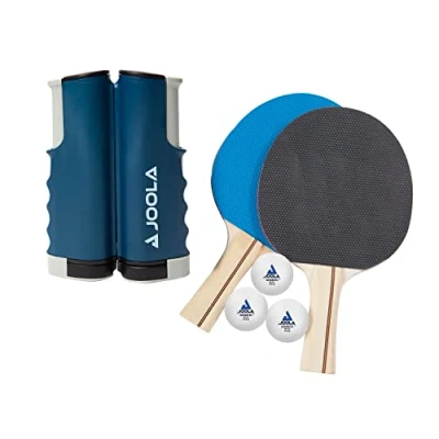 Image of JOOLA Retractable Ping Pong Net for Any Table Portable Tennis and Post Set Stretches 5.75’ &amp; Clamps to Up 2 Optional Racket Ball Set, Games Family