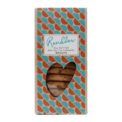 Image of Rendles All Butter Sea Salt &amp; Caramel Biscuits (150g) Melt in Mouth, Buttery Crumble crunch Biscuit with Salty Pieces, Delightful Gift, Ideal for Sharing, Vegetarian, Nut Palm Oil Free