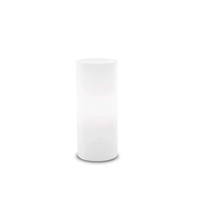 Image of Edo 1 Light Small Table Lamp Cylindrical White, E27
