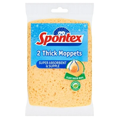 Image of Spontex Thick Moppets Sponge Wipes Assorted Colours (Pack of 2)