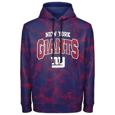Image of FOCO NFL Men&#039;s Officially Licensed Big Logo Wordmark Camo Performance Game Day Team Color Pullover Sweatshirt Hoodie, New York Giants Blue, XX L