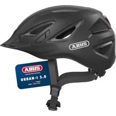 Image of ABUS Urban I 3.0 City Helmet Modern Bicycle with Tail Light for Traffic Women and Men