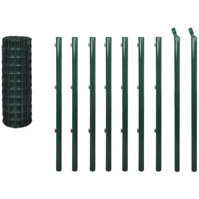 Image of vidaXL Euro Fence Steel 10x1.0 m Green