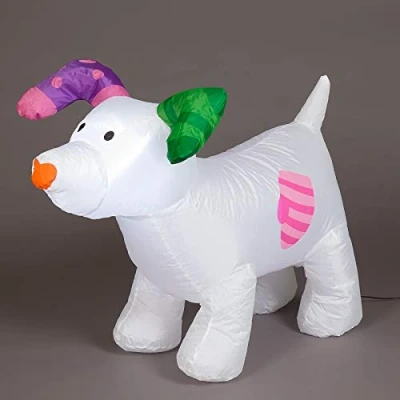 Image of the Snowman and Snowdog Inflatable with 2 Warm White LEDs