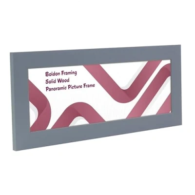 Image of Boldon Dark Grey 20x8&quot; Solid Wood Panoramic Sizes Picture Frames Photo Modern Poster Frame