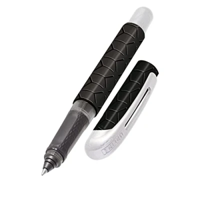 Image of Online College ink pen Black Style ergonomic rollerball for school/college solid medium nib, soft grip part standard cartridges refillable │ideal beginners, pupils &amp; students, 12468/3D