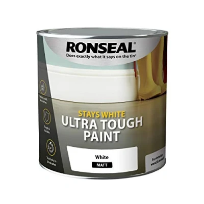 Image of Ronseal RSLSWUTMP25L Stays ULT/Tough Matt Paint, White, 2.5 Litre
