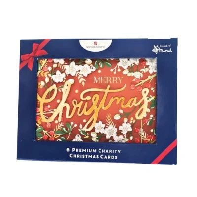 Image of Box of 6 Premium Die Cut Mind Charity Christmas Cards Mental Health Charities 557101