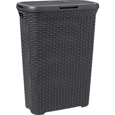 Image of Curver Laundry Box Style Storage Container 40 Litres Anthracite 00709 308 00