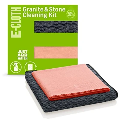 Image of E Cloth Granite &amp; Stone Cleaning Kit, Premium Microfibre Cloth, Ideal Cleaner and Polish for Granite, Marble other Countertops, 100 Wash Promise, 2 Set