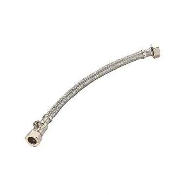 Image of AK 15MM Compression + Isolator Valve X 1/2&quot; Female Flexible TAP Connector 300MM