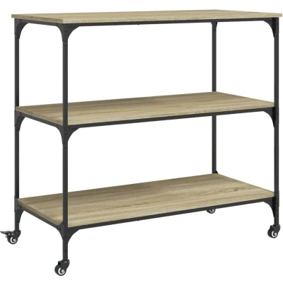 Image of vidaXL Kitchen Trolley Sonoma Oak 102x50x95 cm Engineered Wood