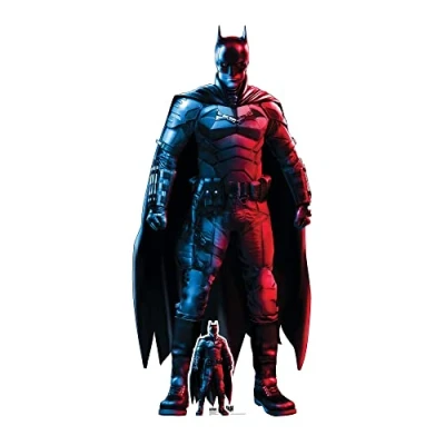Image of STAR CUTOUTS SC4215 Batman Red Blue Robert Pattinson Cardboard Cutout Perfect for Birthdays, Gifts, Parties &amp; Fans