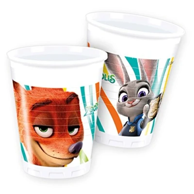 Image of Unique Party 72336 200ml Disney Zootropolis Plastic Cups, Pack of 8