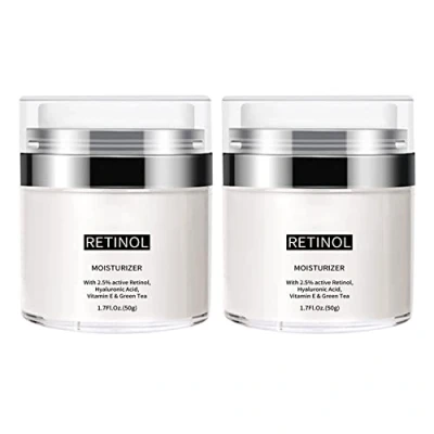 Image of Retinol Moisturizer Cream,Anti Aging Pure Cream for Face and Eye,with 2.5% Retinol,Anti Wrinkle Cream,Rapid Repair Cream,Reduce Appearance of Wrinkles Fine lines (2Pc)