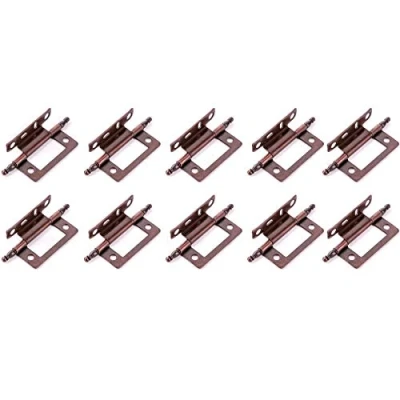 Image of 10x Antique Brass Finial Cranked Hinges 50mm/2&quot; Offset Flush