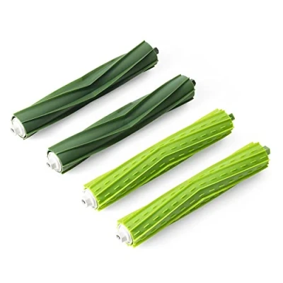 Image of kwmobile Replacement Main Brushes 4 Pack Compatible with iRobot Roomba e5 / e6 e7 i7 i7+ Spare Part 4x Brush 2x Green, Dark Green