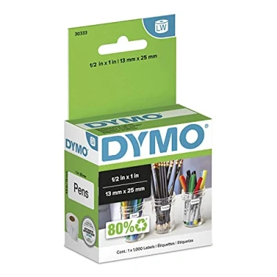Image of Dymo Labelwriter Labels 0.5 x 1 Inches, 1000 Labels/Roll, Roll/Box (30333)