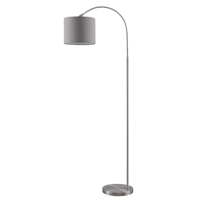 Image of Lindby Keriba floor lamp, nickel/taupe