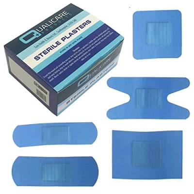 Image of Qualicare Blue Detectable Waterproof Assorted Plasters (Box of 100)