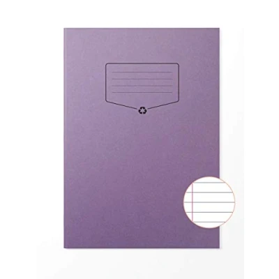 Image of Silvine A4 Recycled Exercise Book Lined With Margin (64 Pages) Purple [Pack of 10]