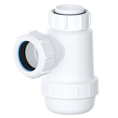 Image of SPARES2GO Waste Bottle Trap 38mm Shallow Bathroom Kitchen Sink Basin Bidet Urinal Seal (32mm 1.25&quot;)