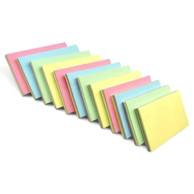 Image of Post it Sticky Notes Pastel Multi Colour Strong Adhesive Pads to Do List Note for Home, Office and School Memo Pack of 12 76mm x 127mm 100 Sheet Per Pad