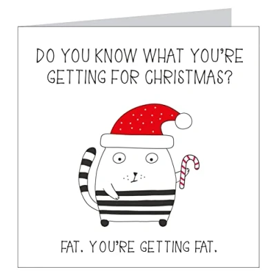 Image of Funny Christmas Card Hilarious Cat Xmas Cards For Him or Her Mum Dad Husband Wife Brother Sister