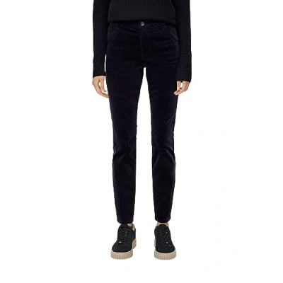 Image of s.Oliver Women&#039;s Long Trousers, Slim fit, Blue, 32W x 32L