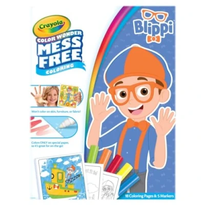 Image of Crayola Color Wonder Blippi, Mess Free Coloring Pages &amp; Markers, Gift for Kids, Age 3, 4, 5, 6