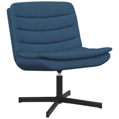 Image of vidaXL Swivel Chair Blue Fabric and Metal Standard
