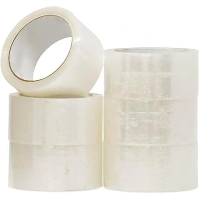 Image of Tezraftaar 6 x Clear Parcel Packaging Tape 48mm 66m Heavy Duty Strong Adhesive Carton &amp; Box Sealing Packing for Shipping