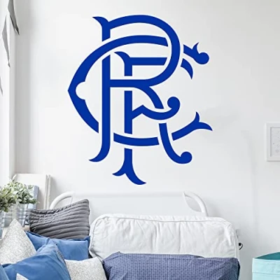 Image of Rangers Wall Sticker Scroll Crest + Decal Set Football Art (90cm Height x 75cm Width)