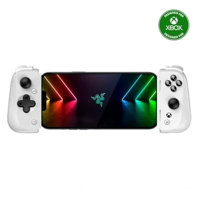 Image of Razer Kishi V2 Mobile Gaming Controller Xbox Edition for iPhone: Console Quality Controls Universal Fit Stream PC &amp; Games Low Latency Free Nexus App 1 Month Game Pass Incl. White