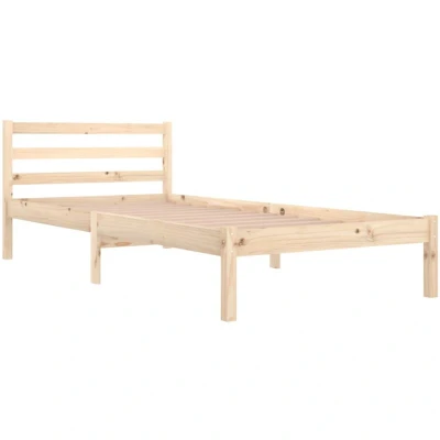 Image of vidaXL Solid Wood Pine Bed Frame Home Bedroom Furniture Decorative Wooden Platform Base Bedstead Mattress Foundation 90x200 cm