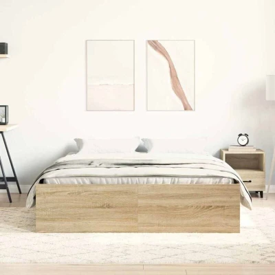 Image of vidaXL Bed Frame without Mattress Sonoma Oak 120x200 cm