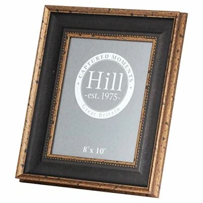 Image of Hill Interiors Black and Antique Gold Beaded 8X10 Photo Frame, Mixed, 0 x 0.87cm