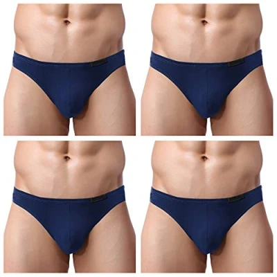 Image of Avidlove Men&#039;s Underpants Briefs Pack of 4 Slips Modal Soft Short Underwear Trunk Shorts Men Gr. EU L blue