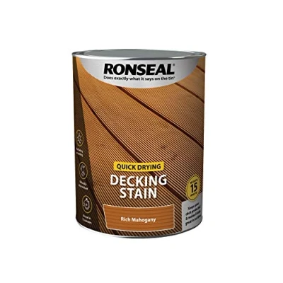 Image of Ronseal Q/D DECKING STAIN RICH MAHOGANY 5L,PAINT