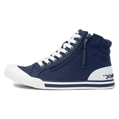 Image of Rocket Dog Womens Jazzin Hi Sneaker, Navy, 5 UK