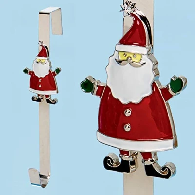 Image of Widdle Gifts Ltd Christmas 38cm Character Wreath Hanger Metal Santa