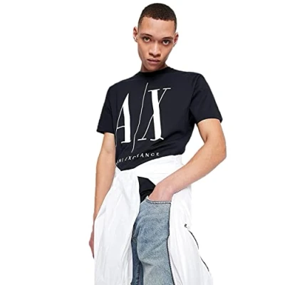 Image of Armani Exchange Men&#039;s Icon Graphic T Shirt, Navy, Large