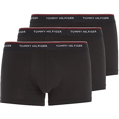 Image of Tommy Hilfiger Men&#039;s 3p Lr Trunk Boxer Shorts, Black (Black), M