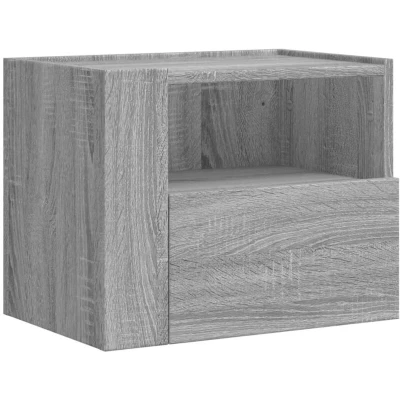 Image of vidaXL Wall mounted Bedside Cabinet Grey Sonoma 45x30x35 cm